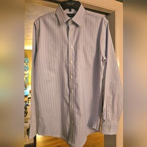 Nordstrom Light Blue Striped Dress Shirt: Mens 15 1/2 | 34-35 Trim Fit